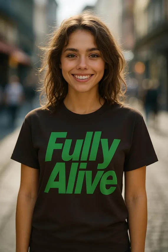 Fully Alive Retro Catholic School Nostalgia Tee, 90s Christian Faith Shirt